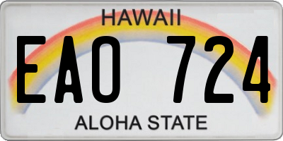 HI license plate EAO724