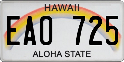 HI license plate EAO725