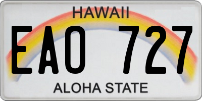 HI license plate EAO727