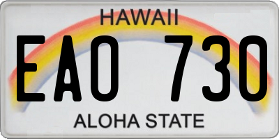 HI license plate EAO730