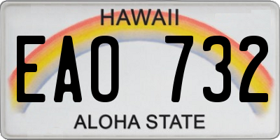 HI license plate EAO732