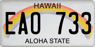 HI license plate EAO733