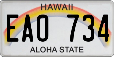 HI license plate EAO734