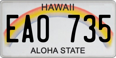 HI license plate EAO735