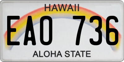 HI license plate EAO736