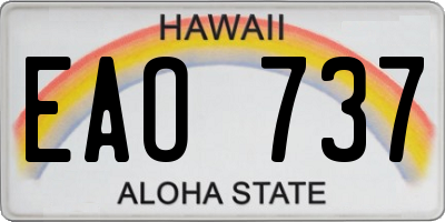 HI license plate EAO737