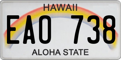 HI license plate EAO738