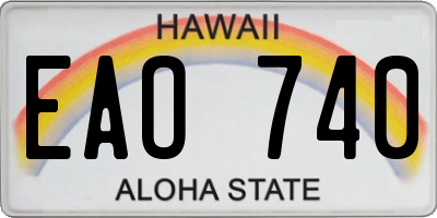 HI license plate EAO740