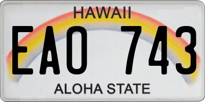 HI license plate EAO743