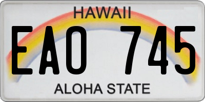 HI license plate EAO745