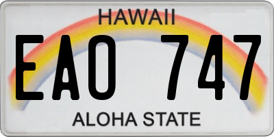 HI license plate EAO747