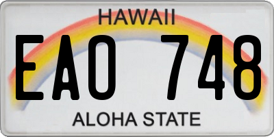 HI license plate EAO748