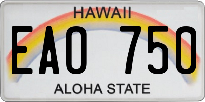 HI license plate EAO750