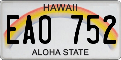 HI license plate EAO752