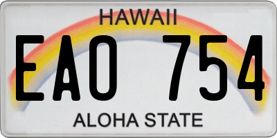 HI license plate EAO754