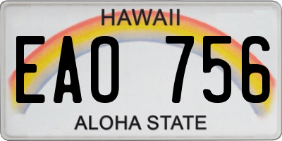 HI license plate EAO756