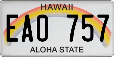 HI license plate EAO757