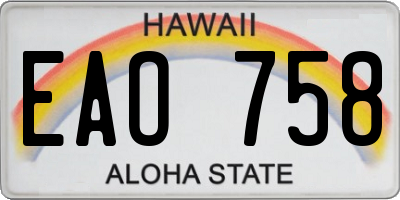 HI license plate EAO758