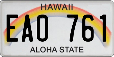 HI license plate EAO761