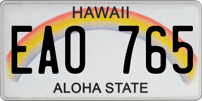 HI license plate EAO765