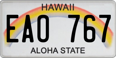 HI license plate EAO767