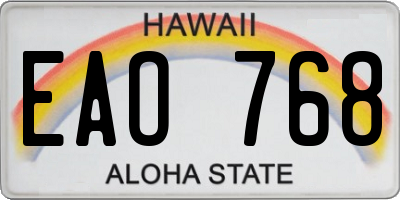 HI license plate EAO768