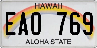 HI license plate EAO769