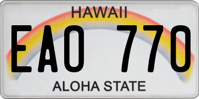 HI license plate EAO770