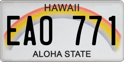 HI license plate EAO771