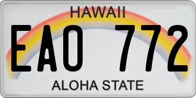 HI license plate EAO772