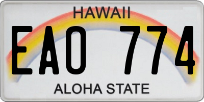 HI license plate EAO774