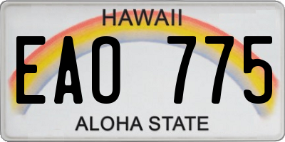 HI license plate EAO775