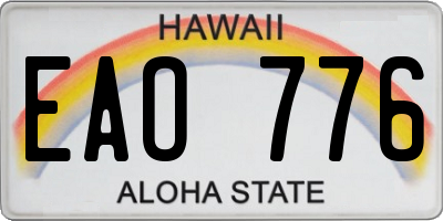 HI license plate EAO776