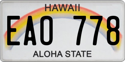 HI license plate EAO778