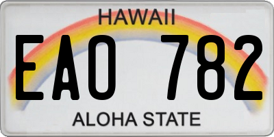 HI license plate EAO782