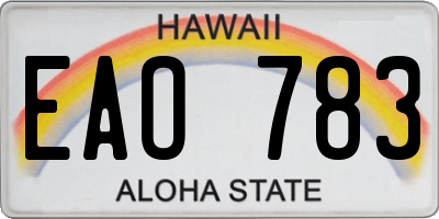 HI license plate EAO783