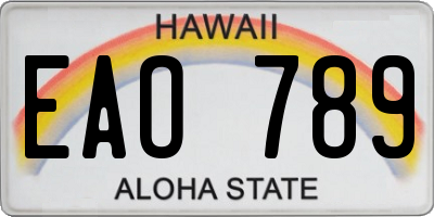 HI license plate EAO789