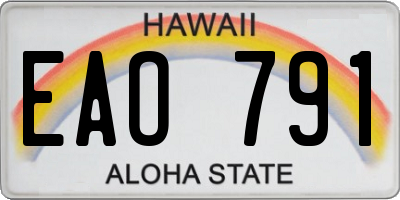 HI license plate EAO791