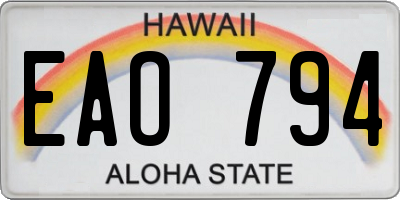 HI license plate EAO794