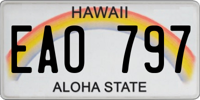 HI license plate EAO797