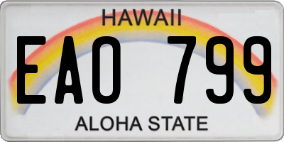 HI license plate EAO799