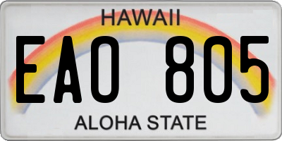 HI license plate EAO805