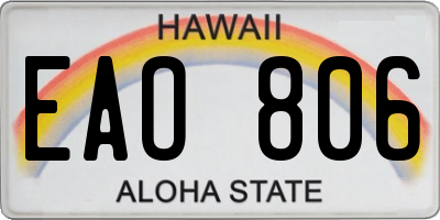 HI license plate EAO806