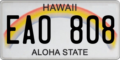 HI license plate EAO808