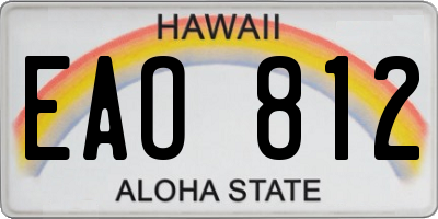 HI license plate EAO812