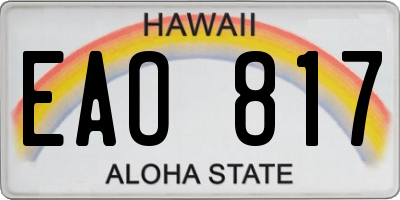 HI license plate EAO817