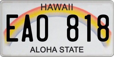 HI license plate EAO818