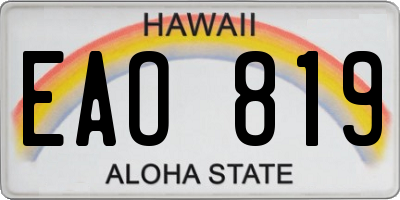 HI license plate EAO819