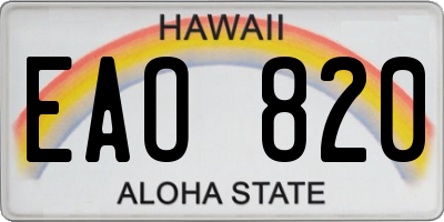 HI license plate EAO820