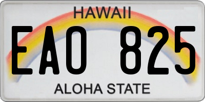 HI license plate EAO825